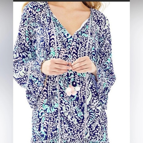 Lilly Pulitzer Blue Grotto Move It or Lose It Percilla Tunic Dress 16817 - Picture 2 of 14